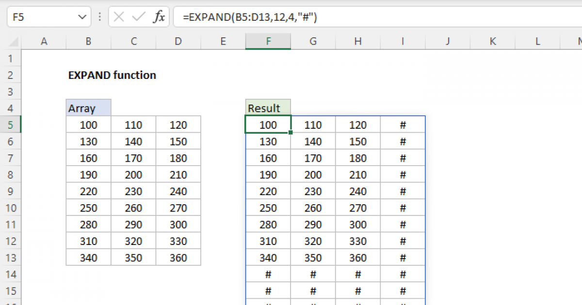 Excel EXPAND function Exceljet